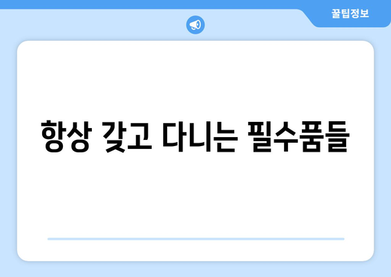 가방 속 필수 아이템 정리하기