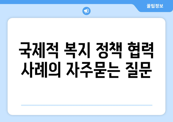 국제적 복지 정책 협력 사례