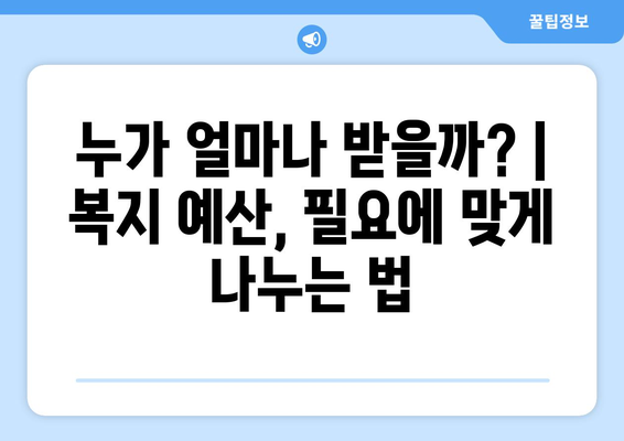 복지 예산의 공정한 분배 방안