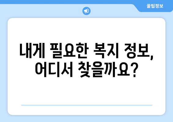 복지 관련 정보의 접근성과 투명성